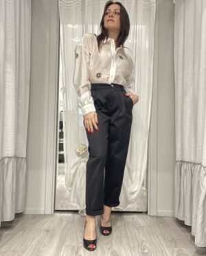 Pantalone donna Lea nero lucido