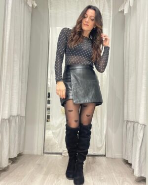 Pantagonna donna ecopelle nero