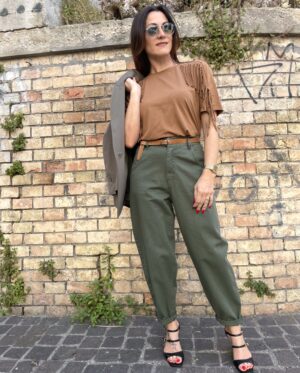 Pantalone donna London verde salvia