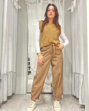 Gilet misto cotone donna Cairo cammello