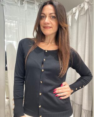 Cardigan donna cuori nero