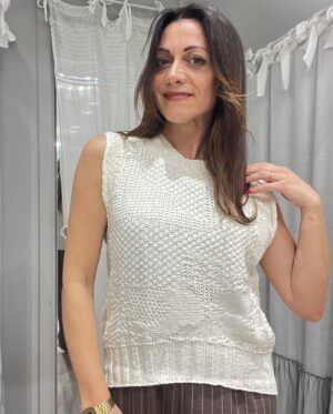 Gilet misto cotone Cairo panna